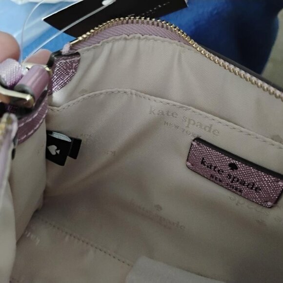 Kate Spade Kenzie Small Crossbody Bag Color Metallic Quartz Pink Patent.  NWT - Picture 10 of 12